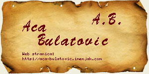 Aca Bulatović vizit kartica